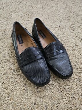 Giorgio Brutini Black Leather Slip-On Loafers